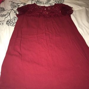 Fall Burgundy Lace Dress